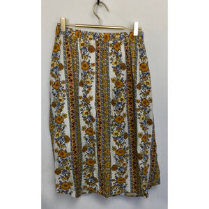 Women's Blu Pepper Floral Print Skirt Size S White Yellow